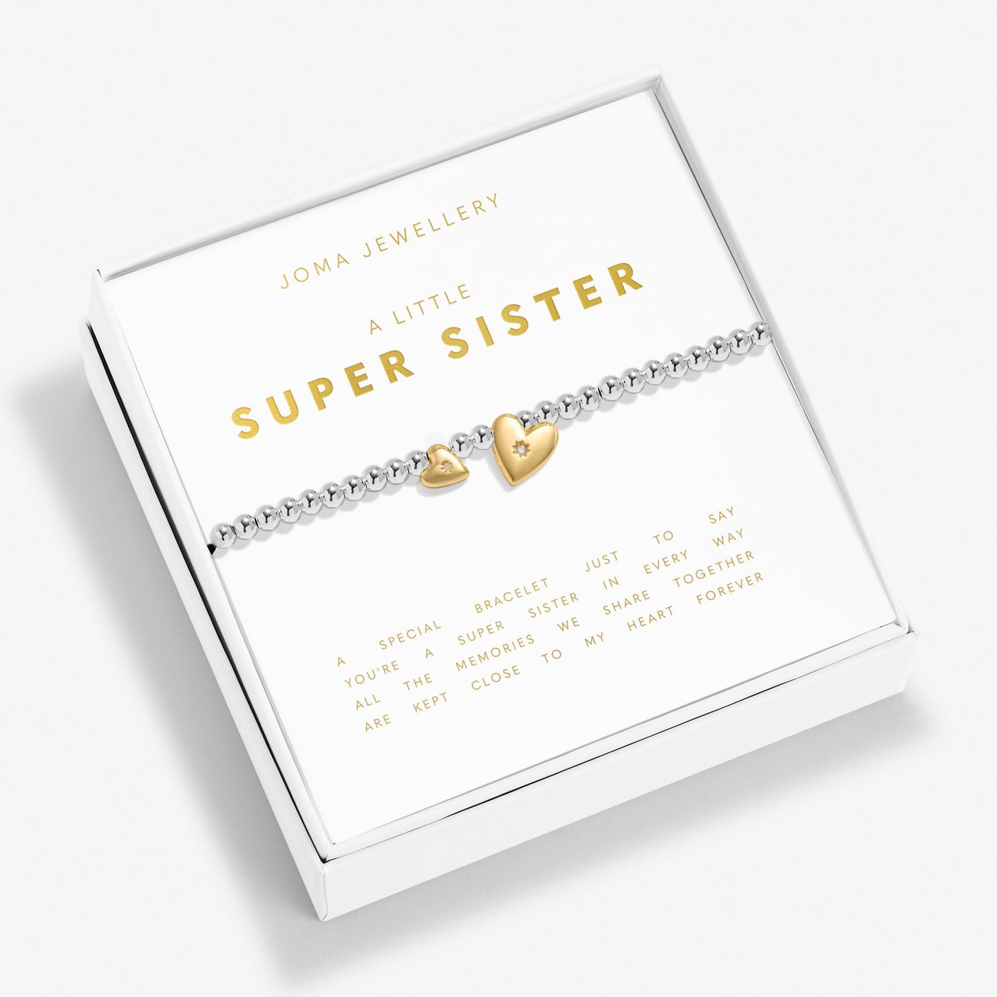 Boxed A Little Super Sister Silver & Gold Plated Bracelet