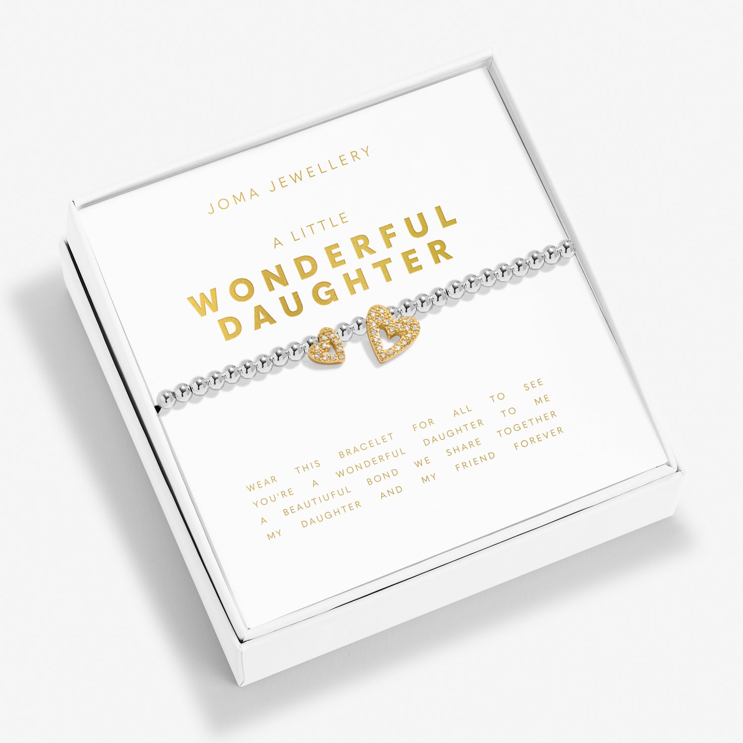 Boxed A Little Wonderful Daughter Silver & Gold Plated Bracelet