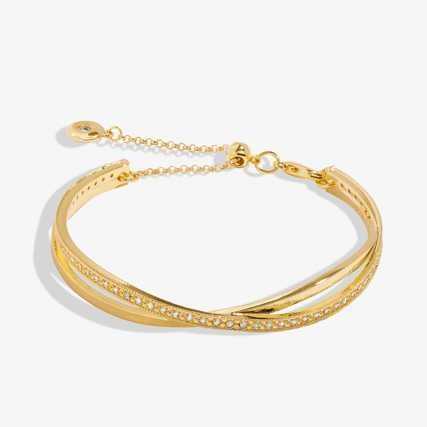 Bracelet Bar Gold Crossover Gold Plated Bangle
