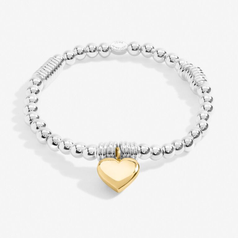 Joma Jewellery Bracelet Bar Heart Silver & Gold Plated Bracelet