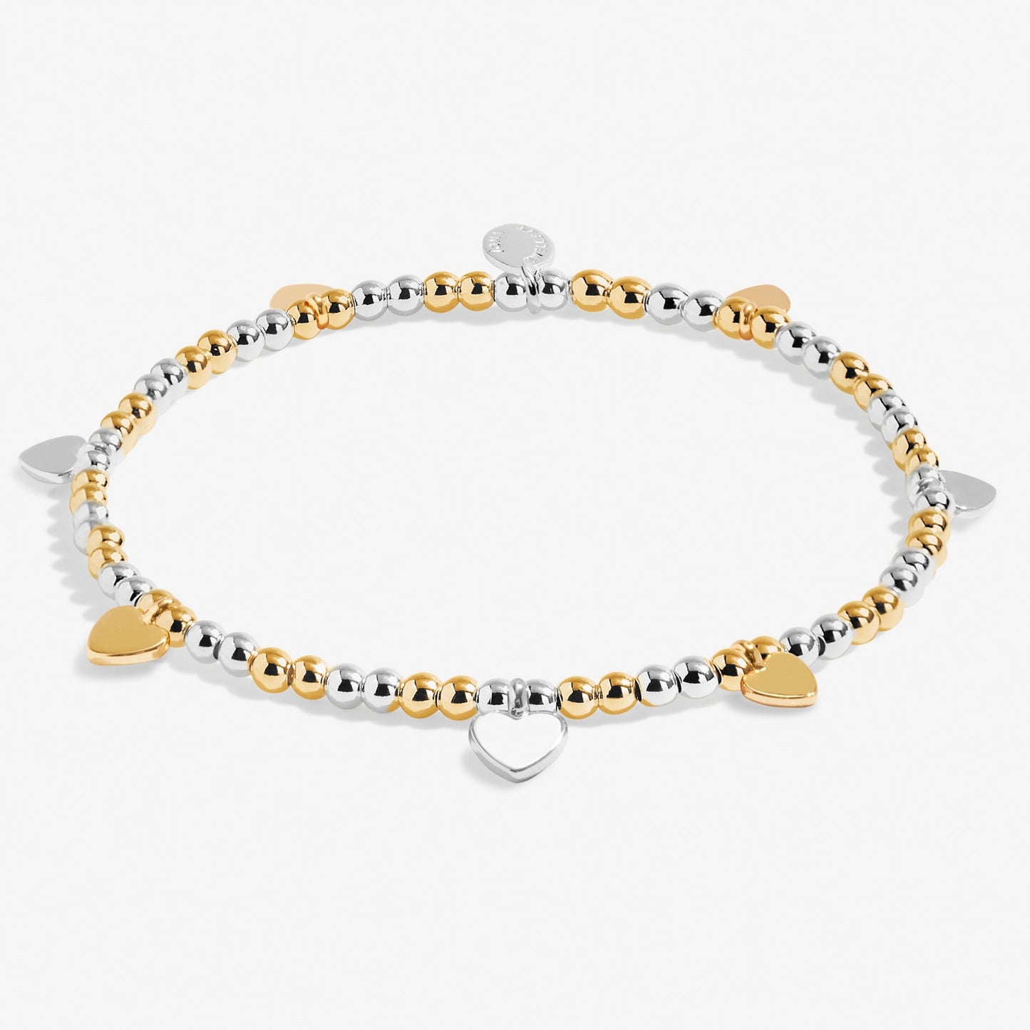Bracelet Bar Hearts Silver & Gold Plated Bracelet