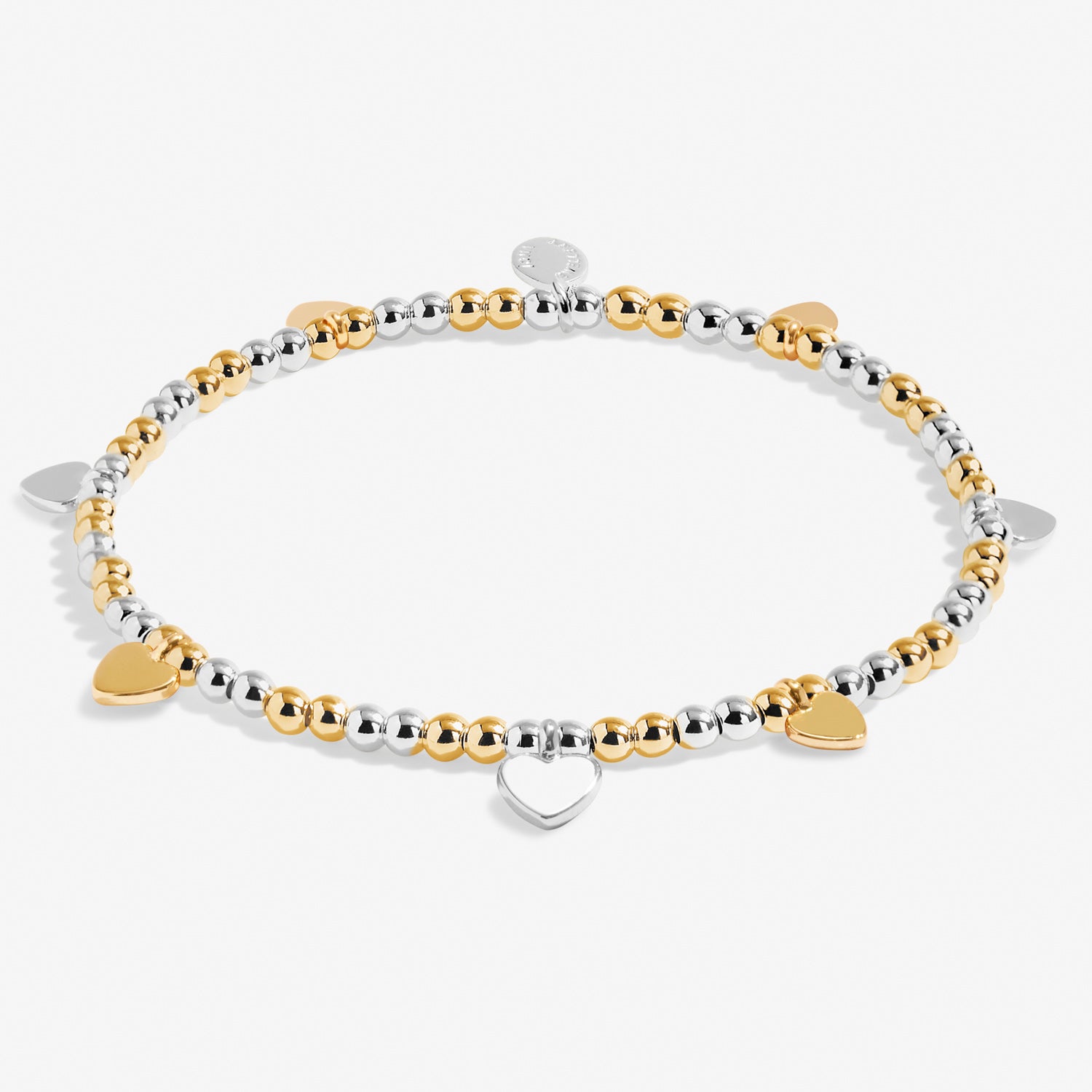 Bracelet Bar Hearts Silver & Gold Plated Bracelet