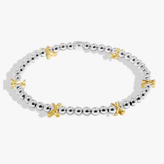 Bracelet Bar Silver Base Gold Kisses Silver & Gold Plated Bracelet