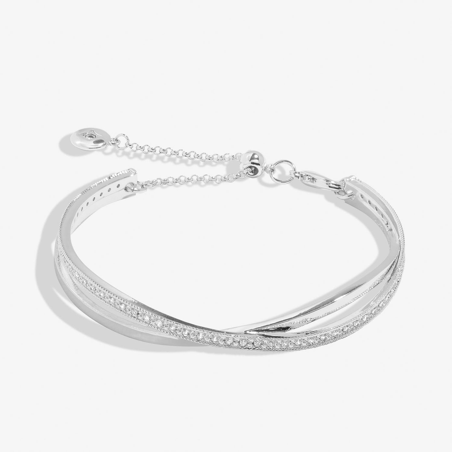 Bracelet Bar Silver Crossover Silver Plated Bangle