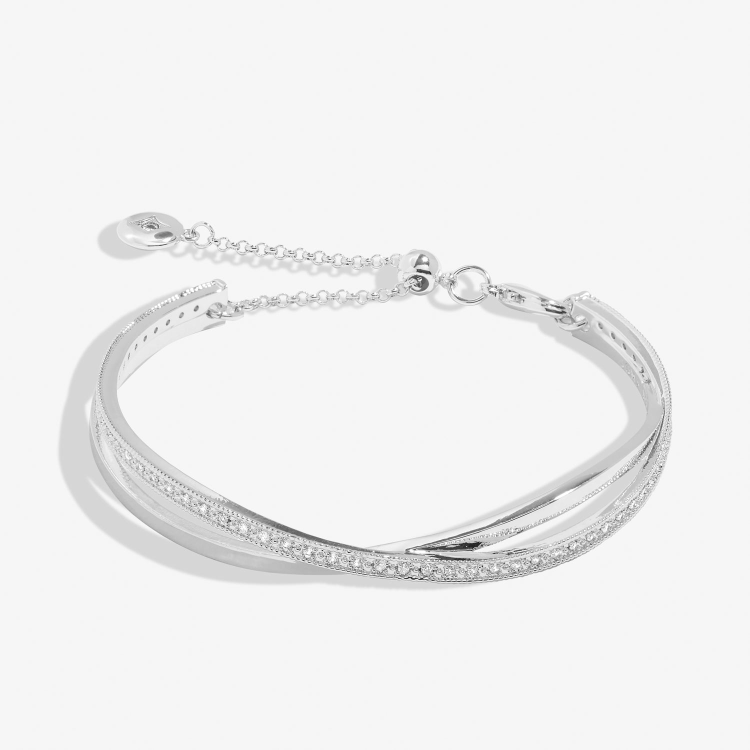 Bracelet Bar Silver Crossover Silver Plated Bangle