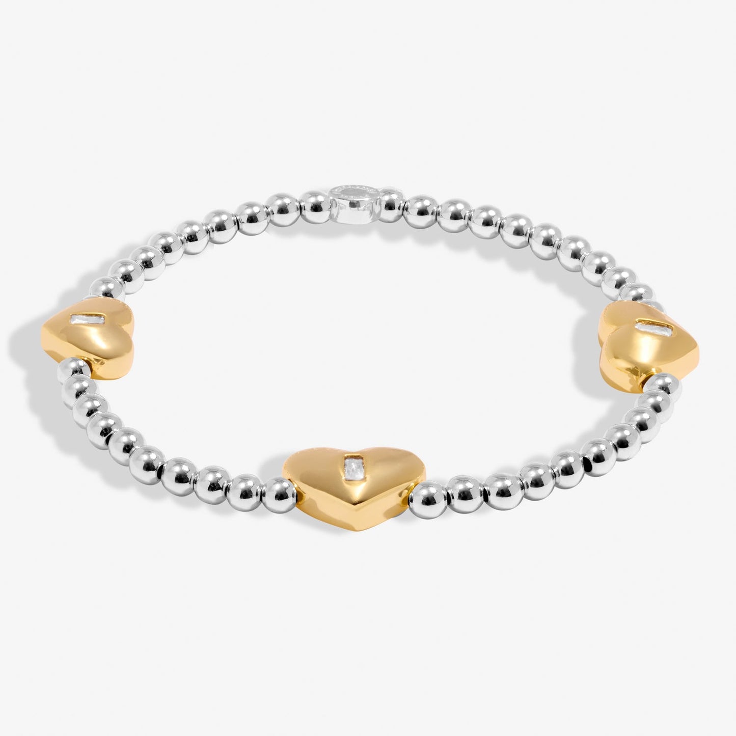 Bracelet Bar Triple Heart Silver & Gold Plated Bracelet