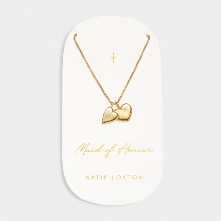 Katie Loxton Bridal Charm Necklace Maid Of Honour Gold Plated Necklace
