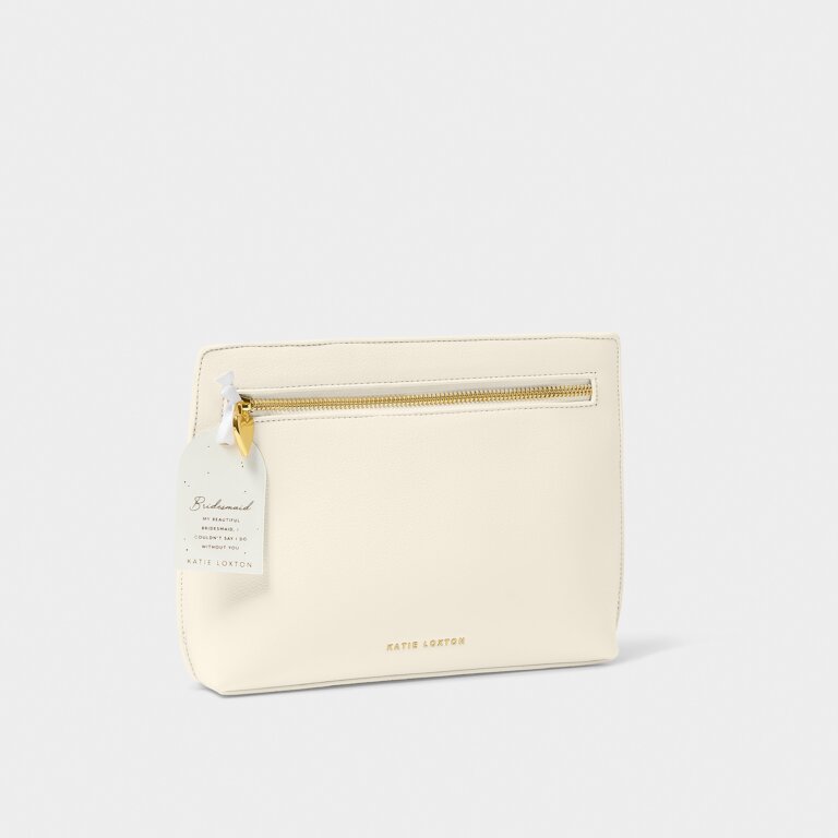 Katie Loxton Bridal Charm Pouch My Beautiful Bridesmaid I Couldn't Say I Do Without You Ecru