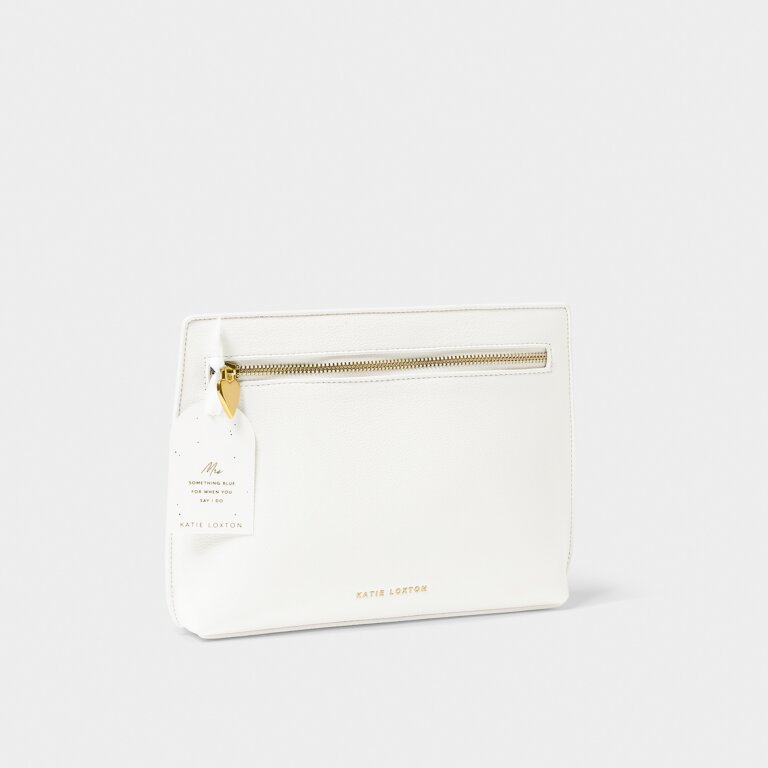 Katie Loxton Bridal Charm Pouch Something Blue For When You Say I Do White