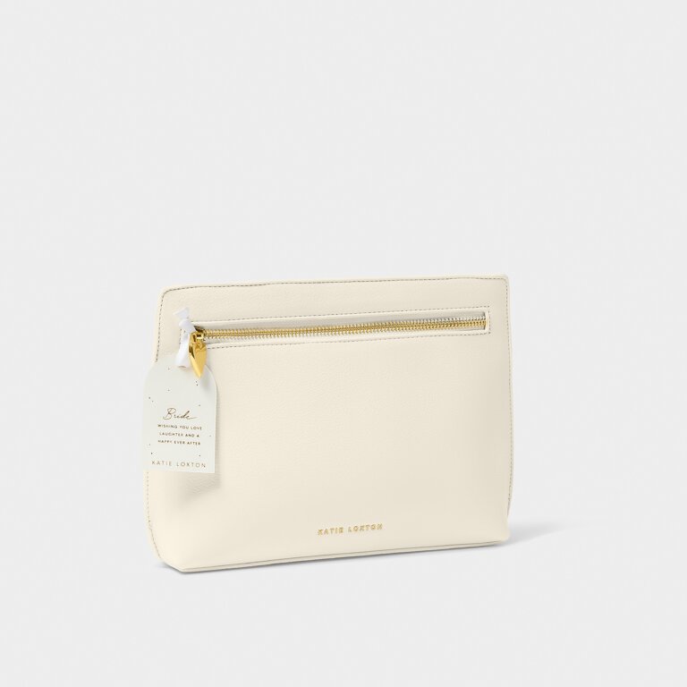 Katie Loxton Bridal Charm Pouch Wishing You Love, Laughter And A Happy Ever After Ecru
