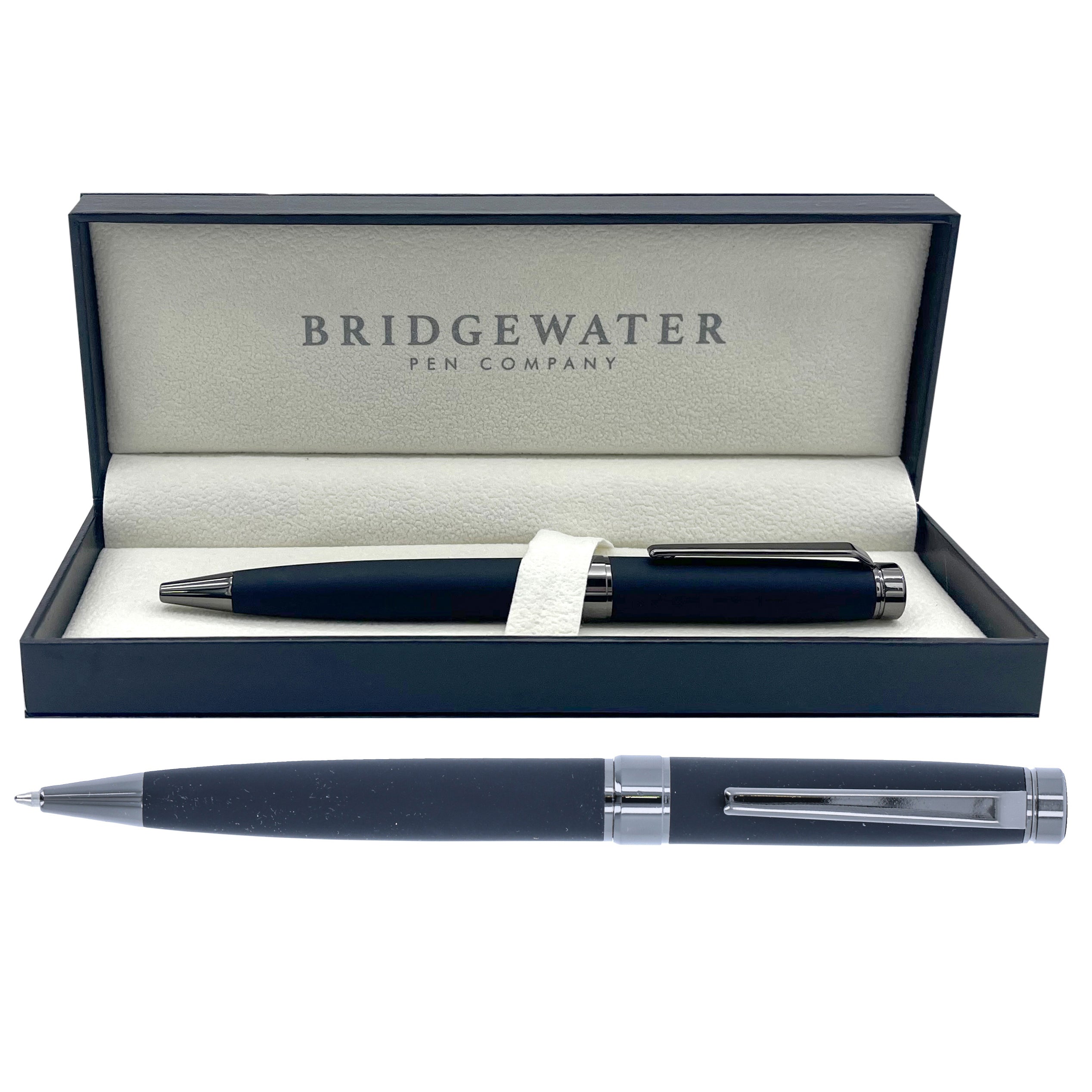 Bridgewater Galway Black Rubber Grip & Gunmetal Pen