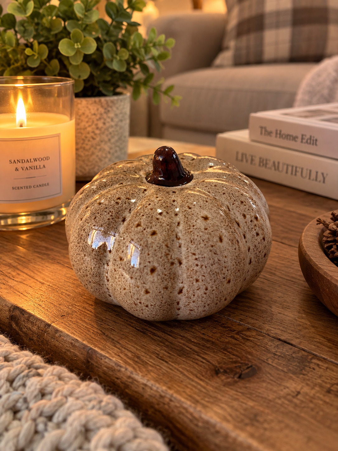 Ceramic Pumpkin Beige