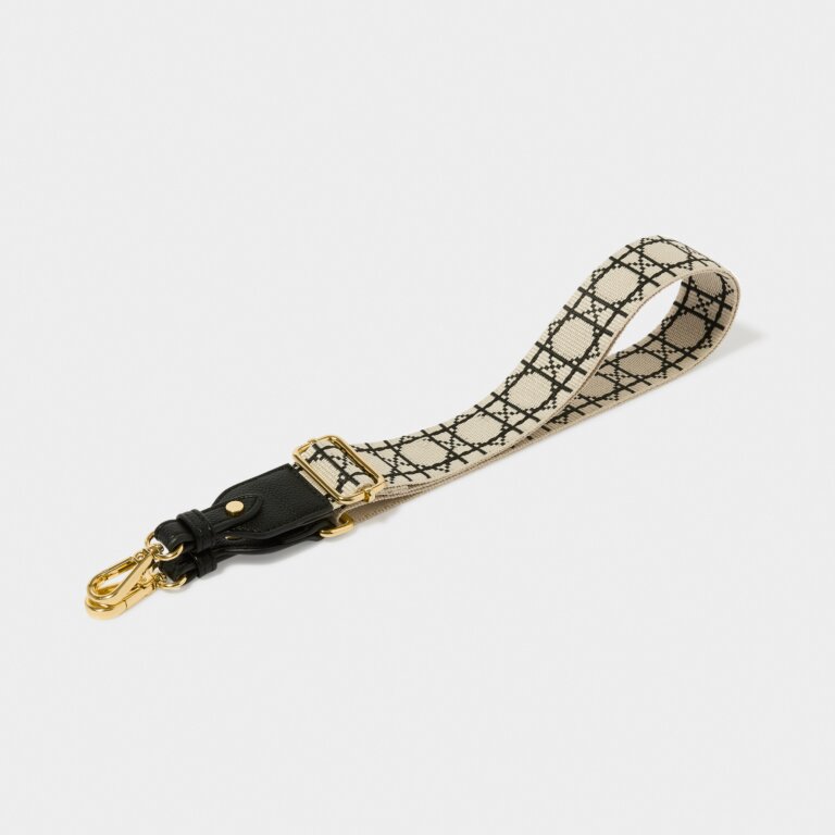 Katie Loxton Canvas Strap Black/White Geometric Line