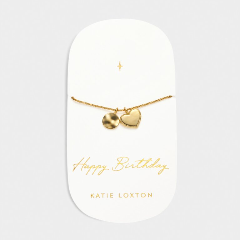 Katie Loxton Carded Charm Bracelet Happy Birthday Gold Plated Bracelet