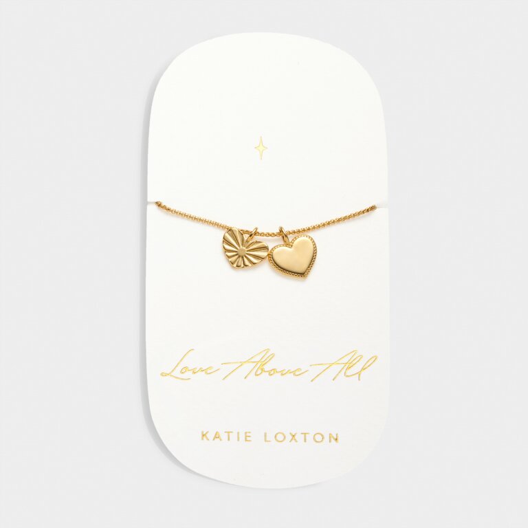 Katie Loxton Carded Charm Bracelet Love Above All Gold Plated Bracelet