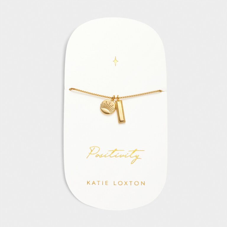 Katie Loxton Carded Charm Bracelet Positivity Gold Plated Bracelet
