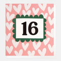 Caroline Gardner 16 Birthday White Hearts On Pink Greeting Card
