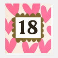 Caroline Gardner 18 Birthday Pink Hearts Greeting Card