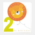 Caroline Gardner 2nd Birthday Lion Balloon Greeting Card