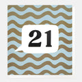 Caroline Gardner 21 Birthday Wavy Green And Blue Stripe Greeting Card