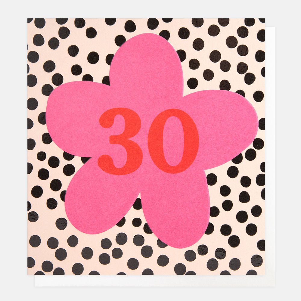 Caroline Gardner 30 Birthday In Flower On Spot Greeting Card