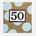 Caroline Gardner 50 Birthday Blue And Green Spot Greeting Card