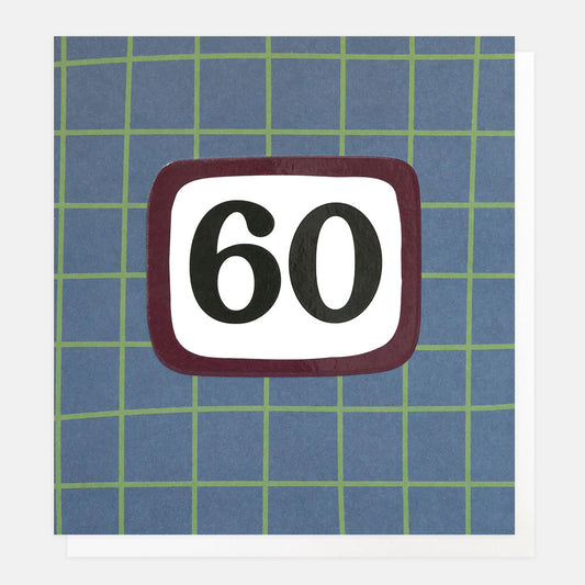 Caroline Gardner 60 Birthday Line Grid Greeting Card