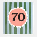 Caroline Gardner 70 Birthday Green Blue Stripe Greeting Card