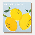 Caroline Gardner Get Well Soon Lemons On Blue Greeting Card