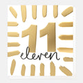 Caroline Gardner Gold Eleven Birthday With Border Greeting Card