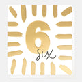 Caroline Gardner Gold Six Birthday With Border Greeting Card