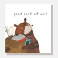 Caroline Gardner Good Luck At Uni! Bear With Moving Box Greeting Card