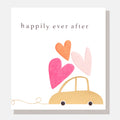 Caroline Gardner Happily Ever After Car With Love Hearts Greeting Card