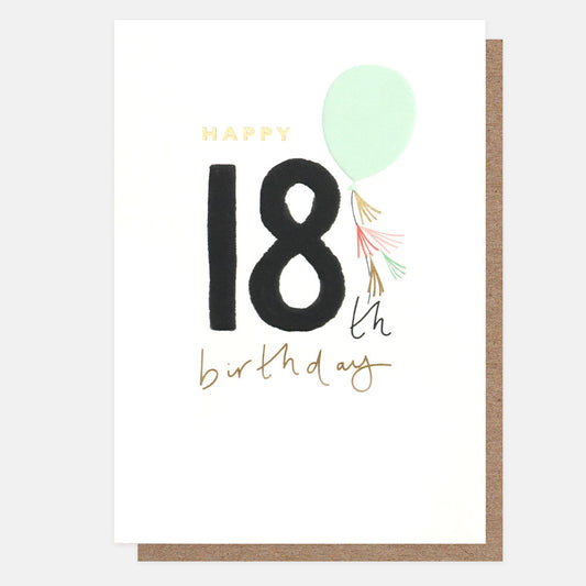 Caroline Gardner Happy 18th Birthday Balloons Greeting Card