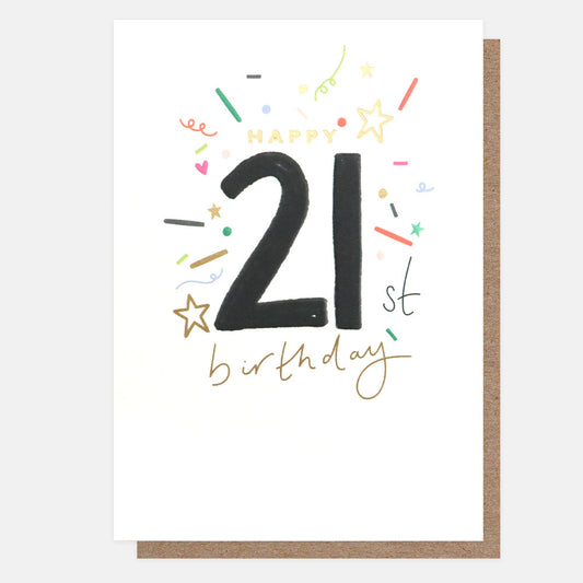 Caroline Gardner Happy 21st Birthday Confetti Greeting Card