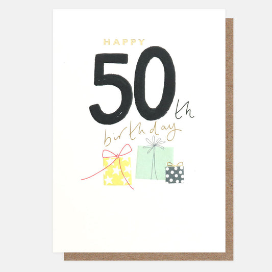 Caroline Gardner Happy 50th Birthday Presents Greeting Card