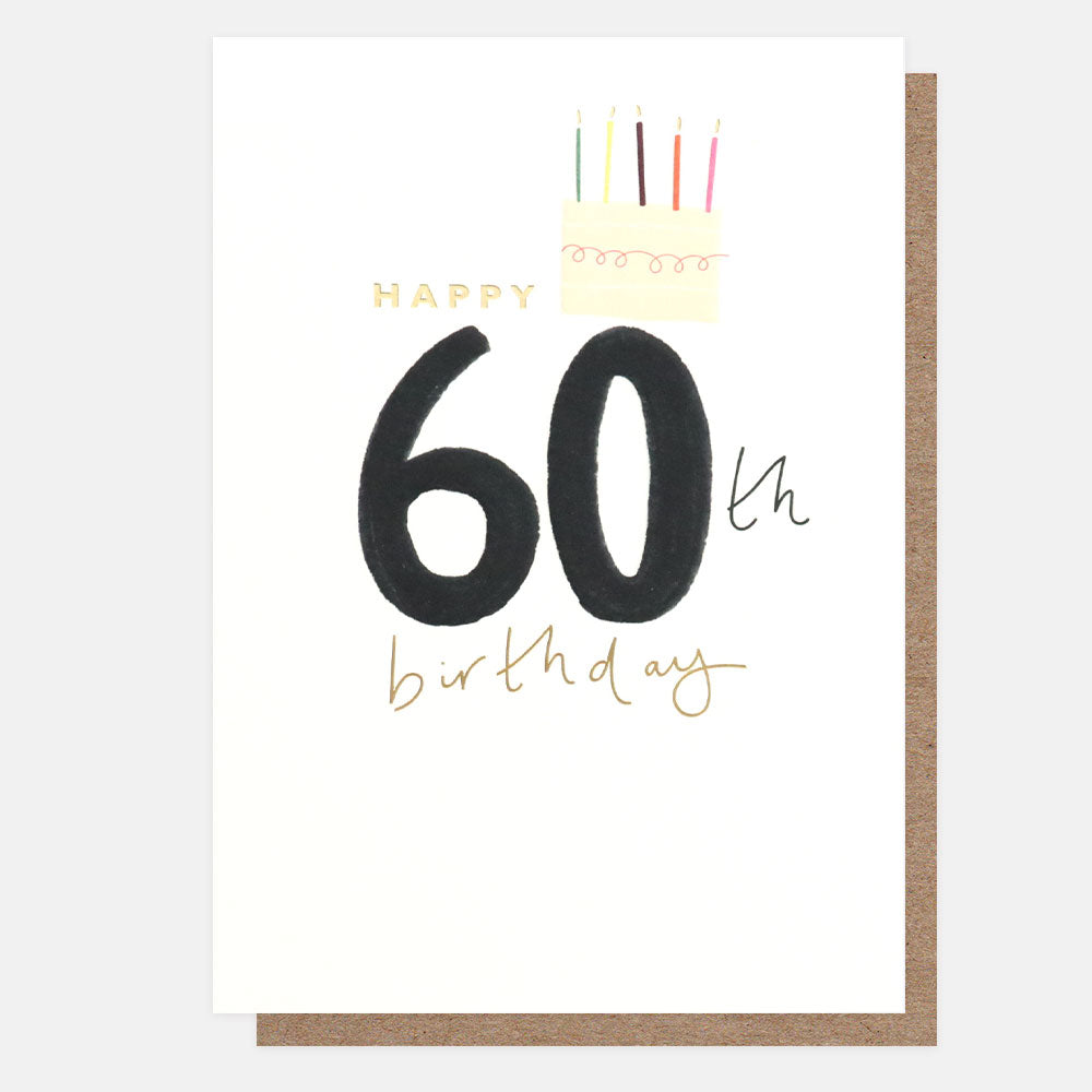 Caroline Gardner Happy 60th Birthday Cake Greeting Card