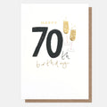 Caroline Gardner Happy 70th Birthday Glasses Greeting Card