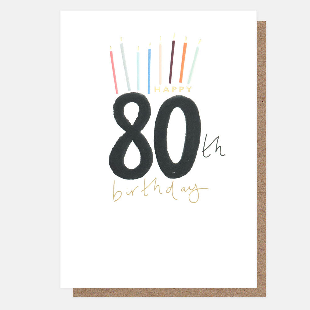 Caroline Gardner Happy 80th Birthday Candles Greeting Card