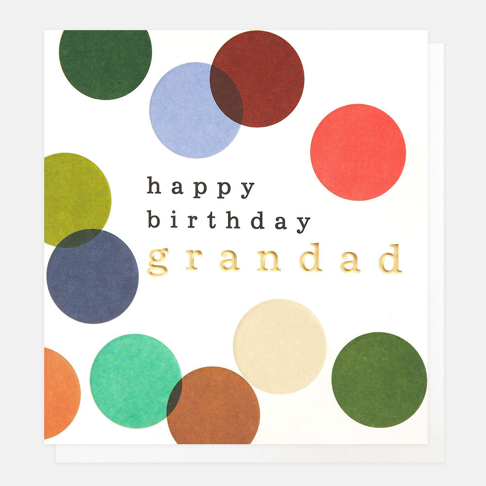 Caroline Gardner Happy Birthday Grandad Multi Spot Greeting Card