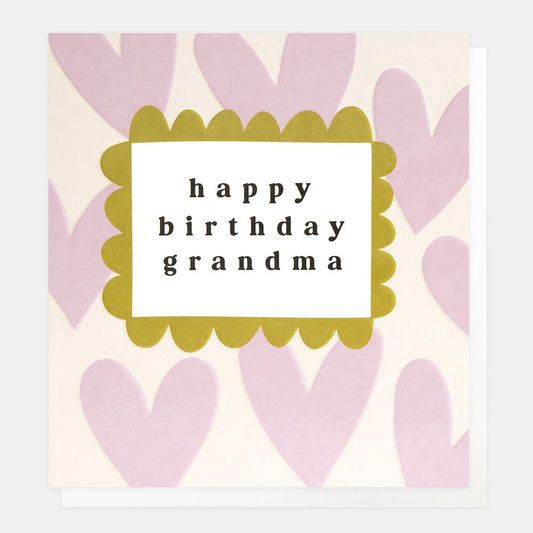 Caroline Gardner Happy Birthday Grandma Lilac Hearts Greeting Card