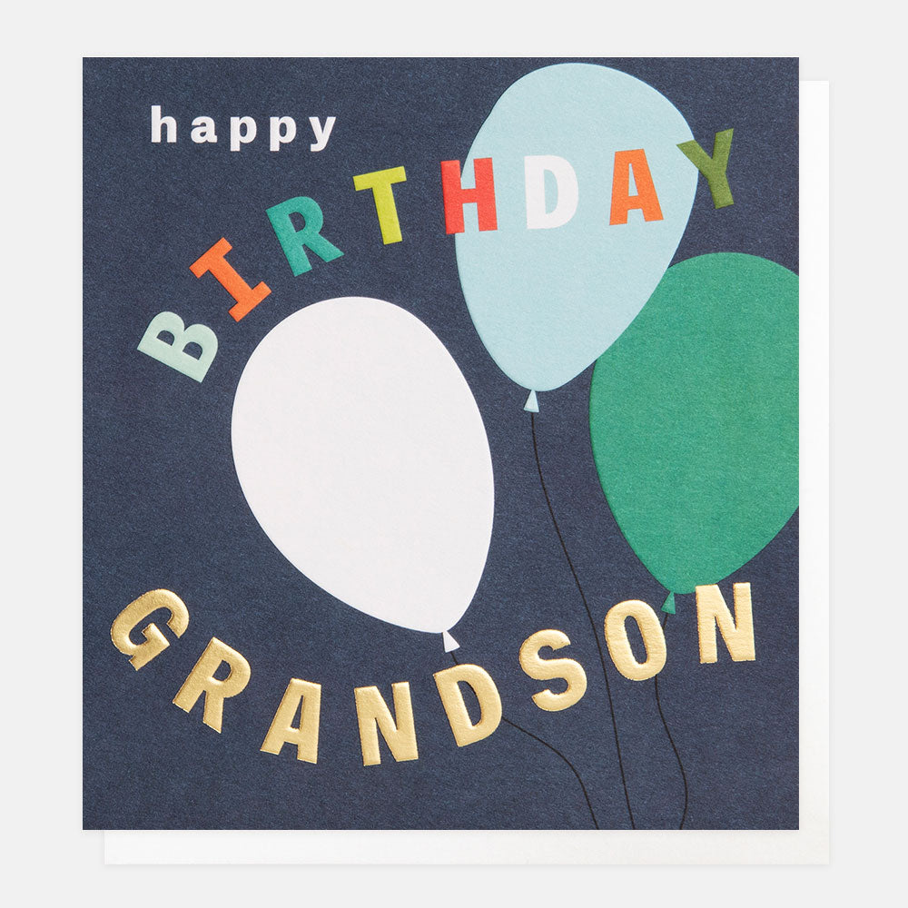 Caroline Gardner Happy Birthday Grandson Balloons Greeting Card