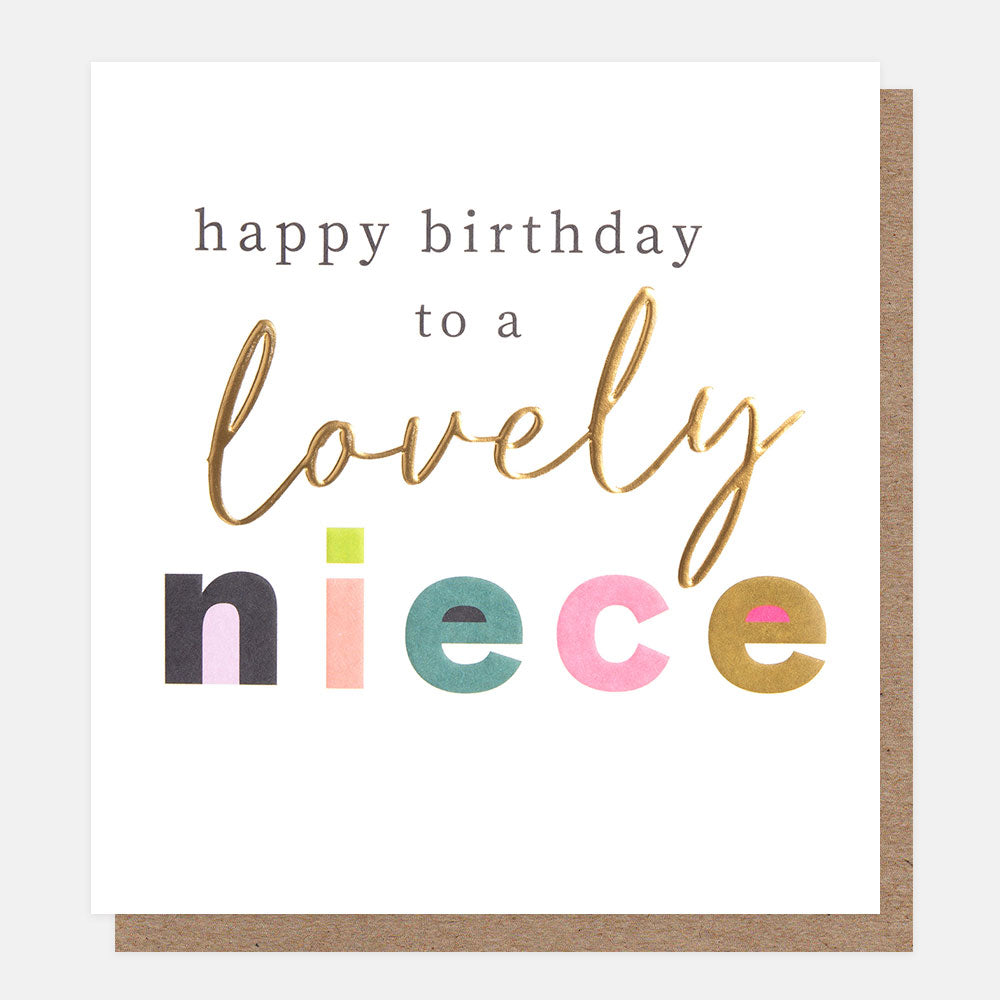 Caroline Gardner Happy Birthday To A Lovely Niece Coloured Text Greeting Card