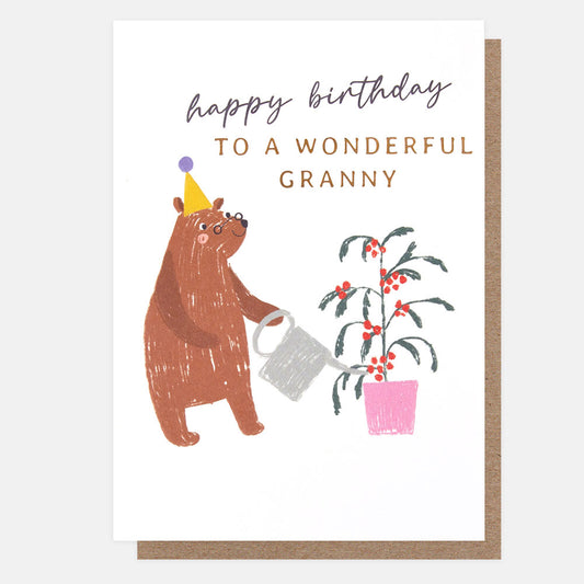 Caroline Gardner Happy Birthday To A Wonderful Granny Bear Greeting Card
