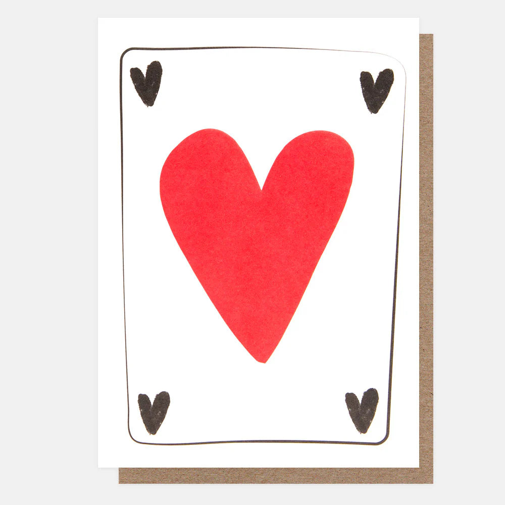 Caroline Gardner Heart Playing Card Greeting Card