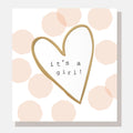 Caroline Gardner It's A Girl! Pink Confetti & Gold Heart Greeting Card