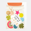 Caroline Gardner Little Jar Of Luck Jar With Tag Greeting Card