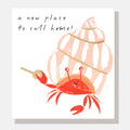 Caroline Gardner A New Place To Call Home Crab With Key Greeting Card