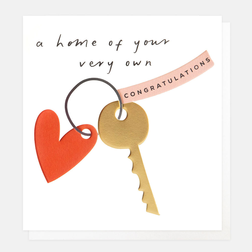 Caroline Gardner A Home Of Your Very Own Key With Heart Keyring Greeting Card