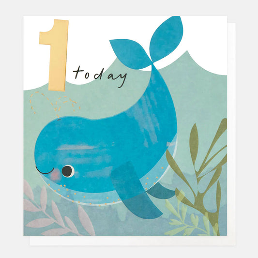 Caroline Gardner 1 Today Swimming Whale Greeting Card